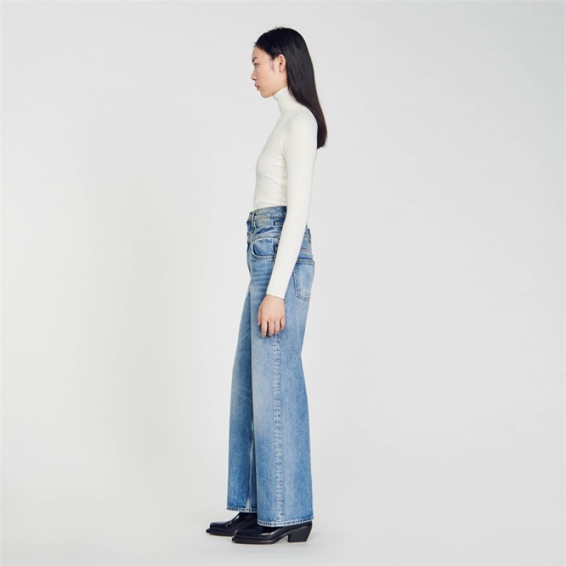 Sandro Double-belted jeans Blue Jean | SN-SDO64819