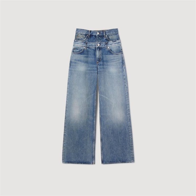 Sandro Double-belted jeans Blue Jean | SN-SDO64819