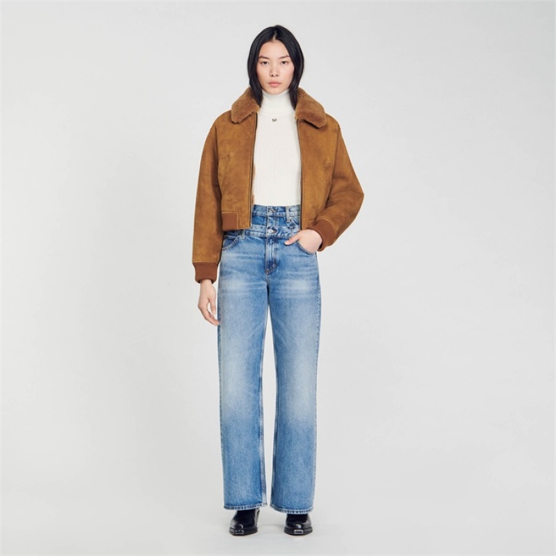 Sandro Double-belted jeans Blue Jean | SN-SDO64819