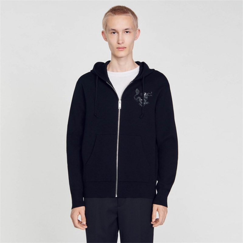 Sandro Dragon sweatshirt Black | SN-SDO65298