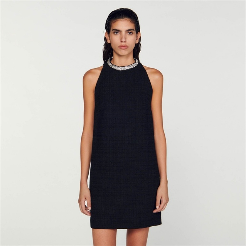 Sandro Dress with jewelry collar Black | SN-SDO64248