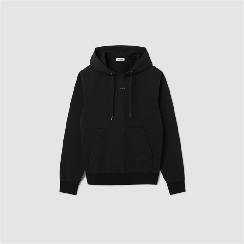 Sandro Embroidered hoodie Black | SN-SDO64499