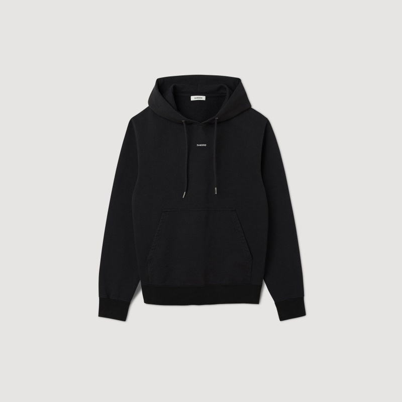 Sandro Embroidered hoodie Black | SN-SDO65317