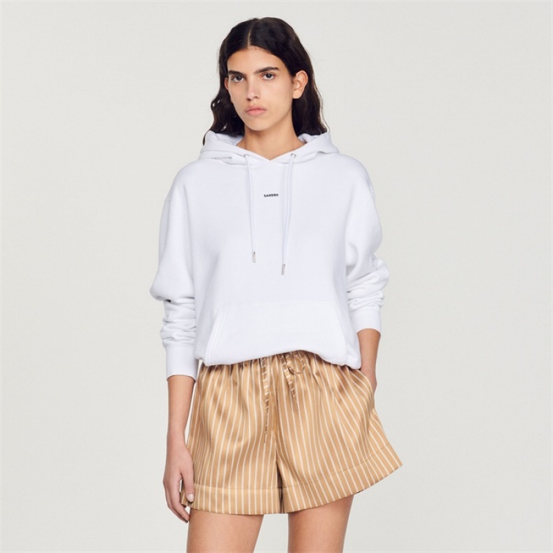 Sandro Embroidered hoodie White | SN-SDO64500