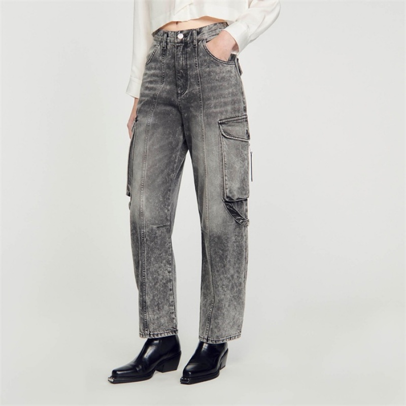 Sandro Faded cargo jeans Dark Grey | SN-SDO64824