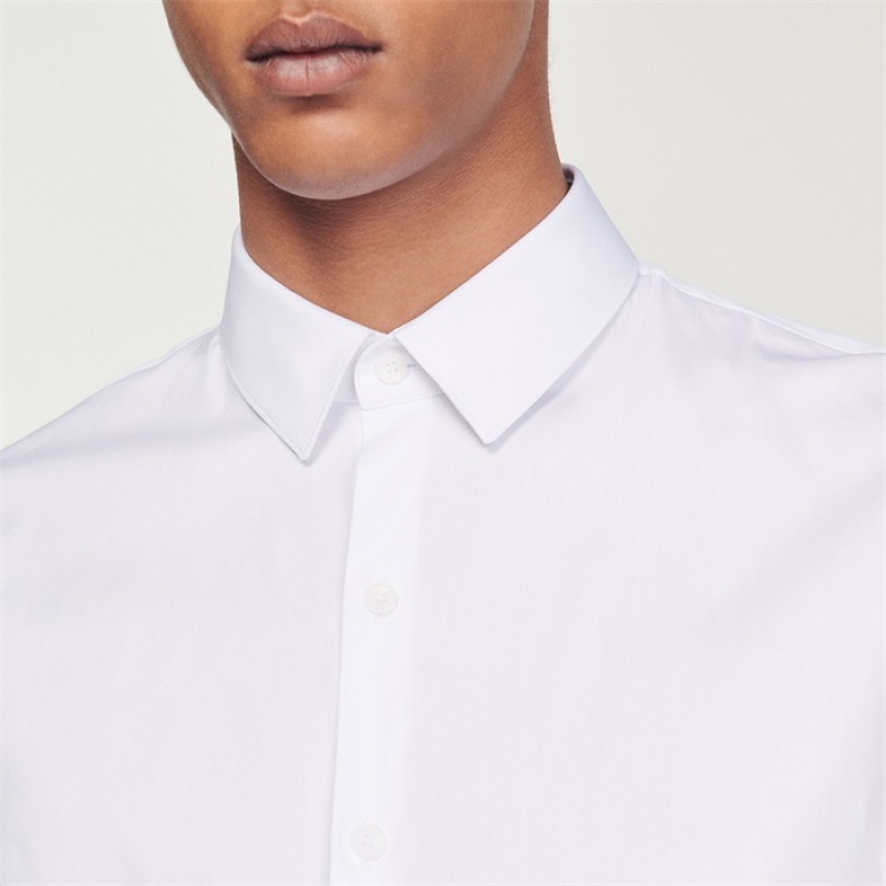 Sandro Fitted stretch cotton shirt White | SN-SDO65053