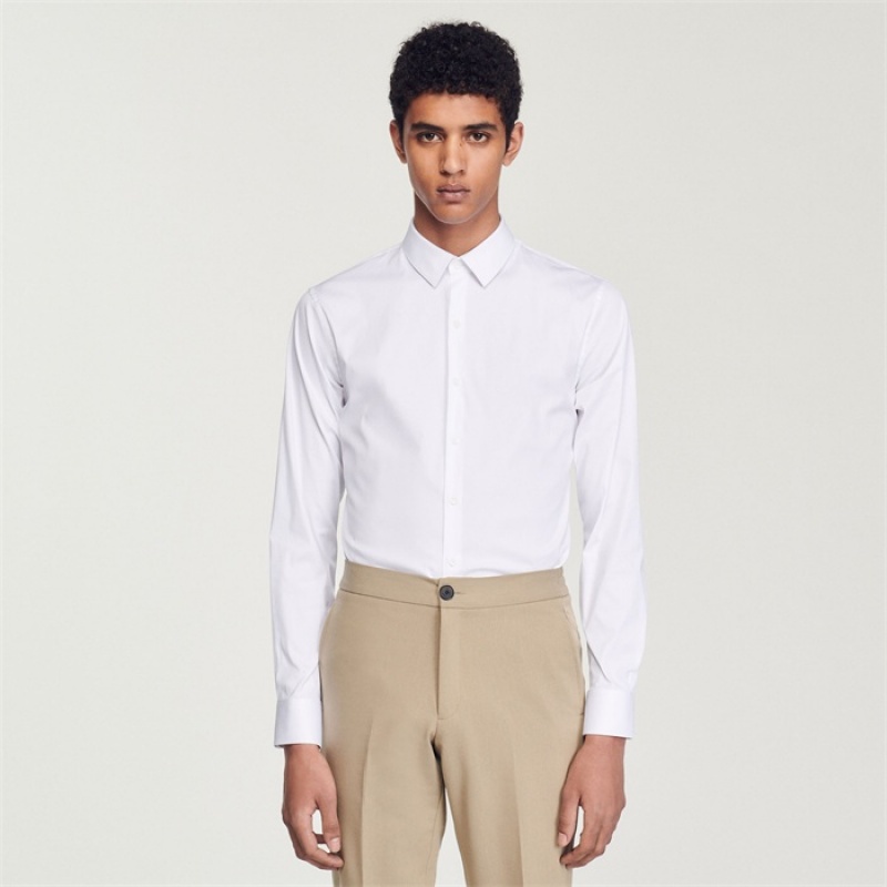 Sandro Fitted stretch cotton shirt White | SN-SDO65053