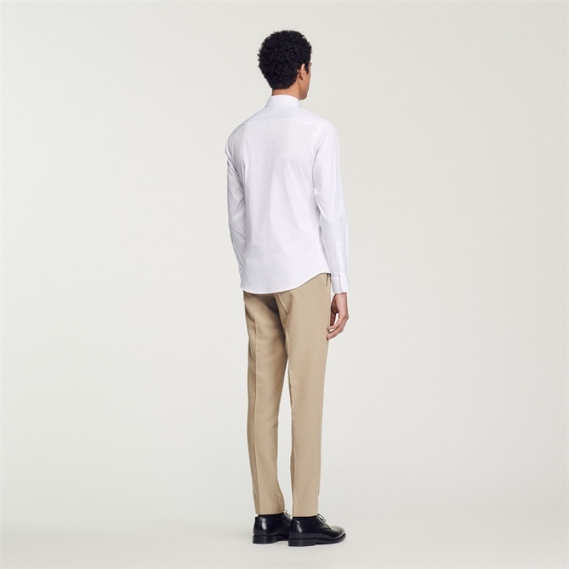 Sandro Fitted stretch cotton shirt White | SN-SDO65053