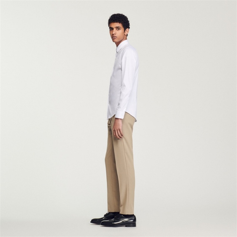 Sandro Fitted stretch cotton shirt White | SN-SDO65053