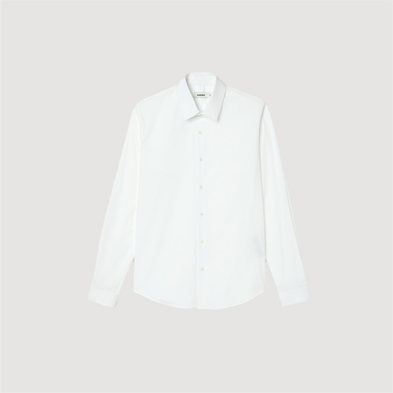 Sandro Fitted stretch cotton shirt White | SN-SDO65053