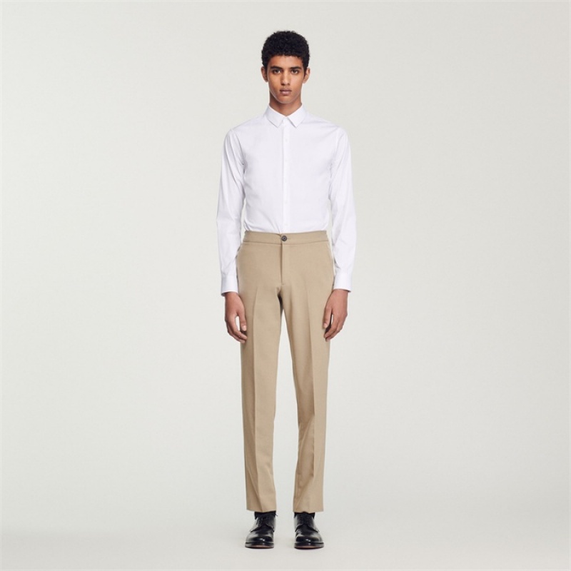 Sandro Fitted stretch cotton shirt White | SN-SDO65053