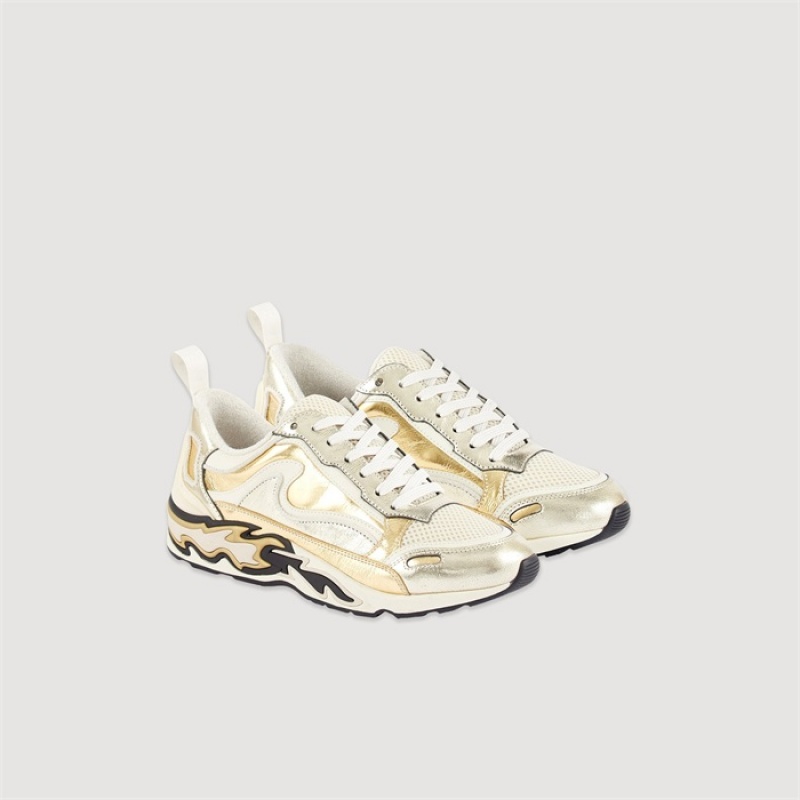 Sandro Flame sneakers Champagne | SN-SDO64957