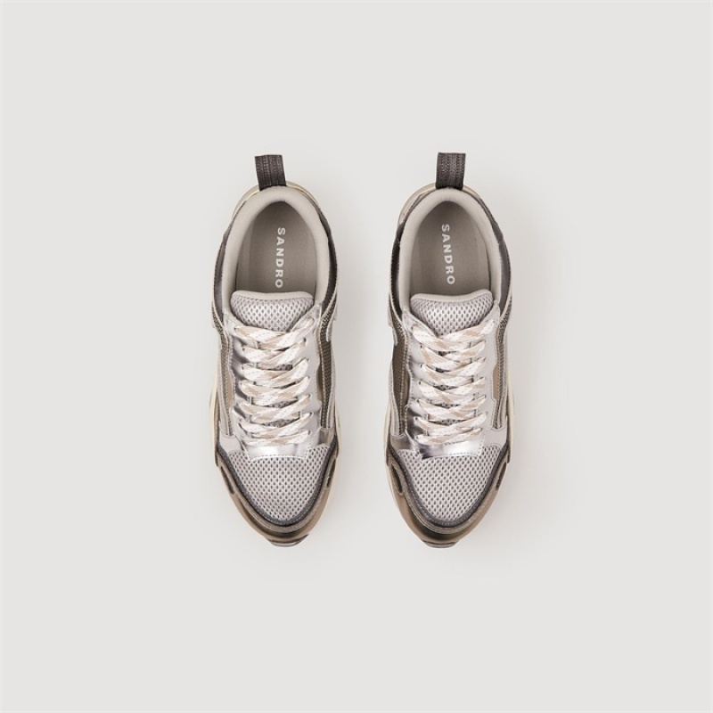 Sandro Flame sneakers Silver | SN-SDO64955