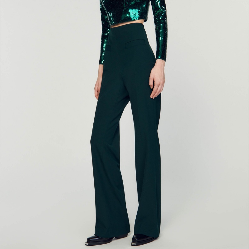 Sandro Flared pants Forest Green | SN-SDO64763