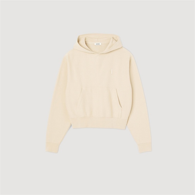 Sandro Fleece hoodie Beige | SN-SDO65304