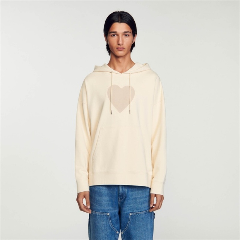 Sandro Fleece hoodie Beige | SN-SDO65319