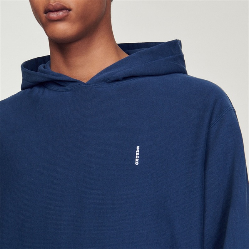 Sandro Fleece hoodie Blue | SN-SDO65312