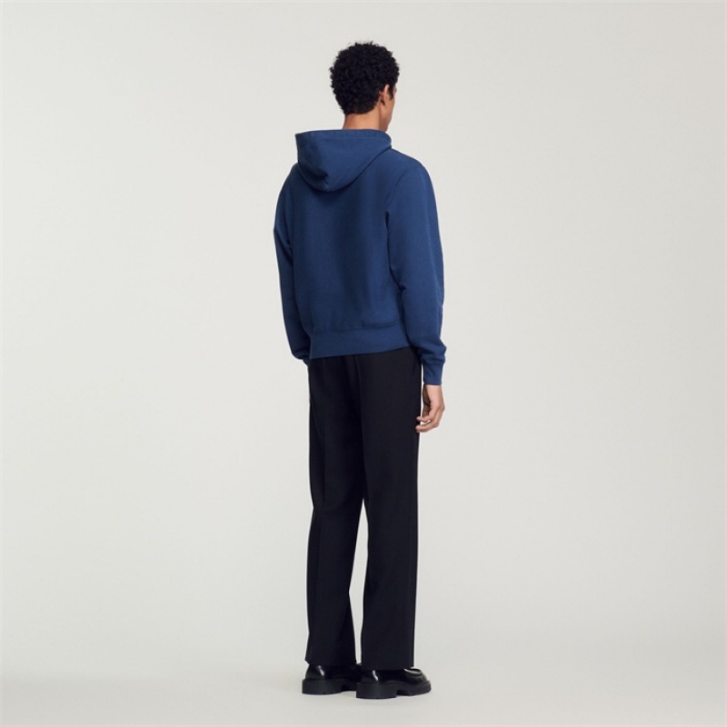 Sandro Fleece hoodie Blue | SN-SDO65312