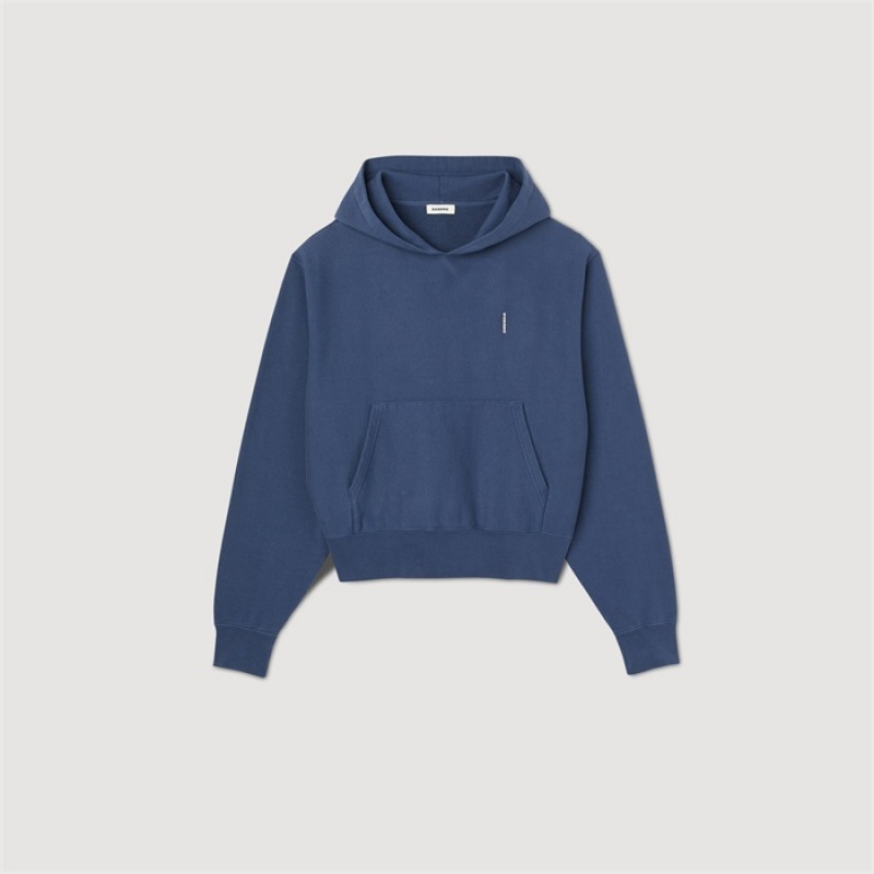 Sandro Fleece hoodie Blue | SN-SDO65312