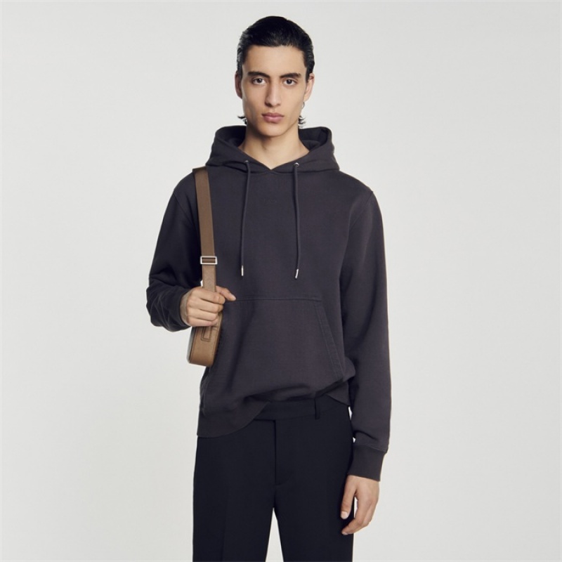 Sandro Fleece hoodie Charcoal Grey | SN-SDO65301