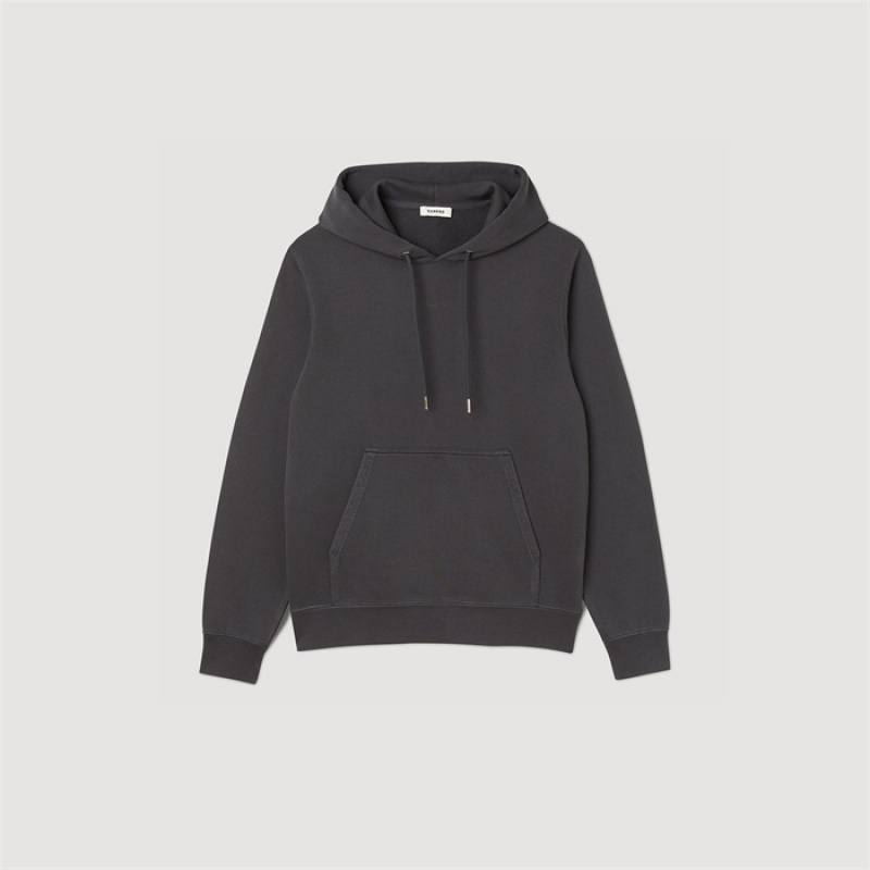 Sandro Fleece hoodie Charcoal Grey | SN-SDO65301