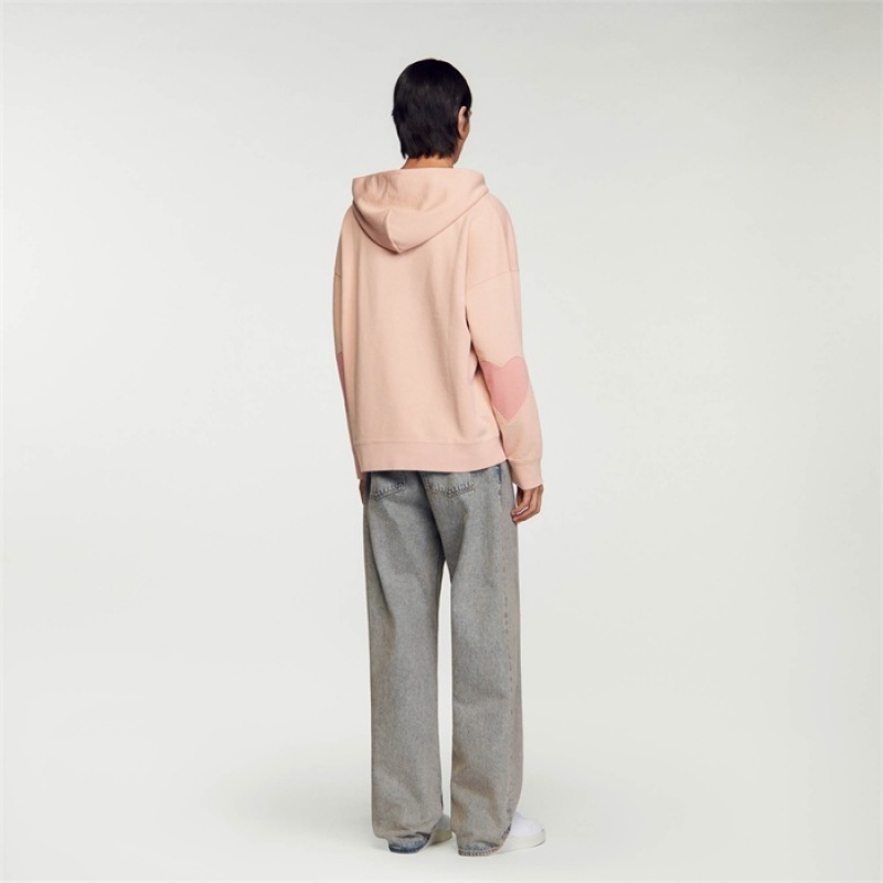 Sandro Fleece hoodie Pink | SN-SDO65321