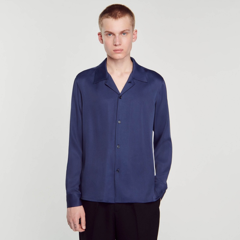 Sandro Flowing shirt Blue | SN-SDO65042