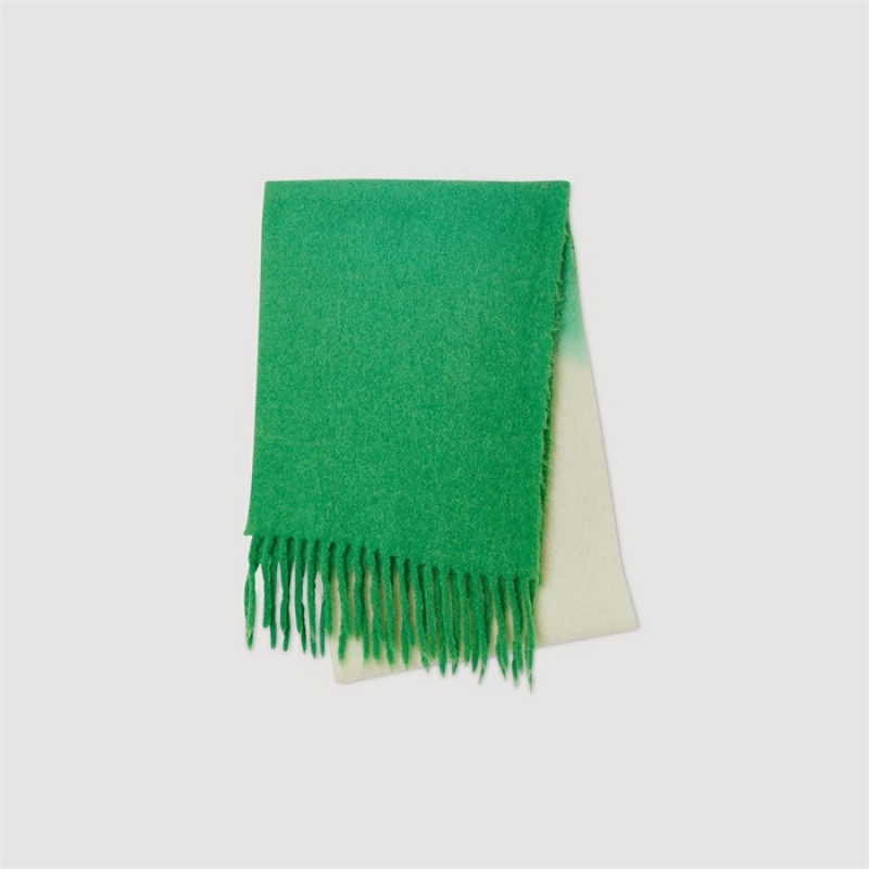 Sandro Fringed scarf Green | SN-SDO65011