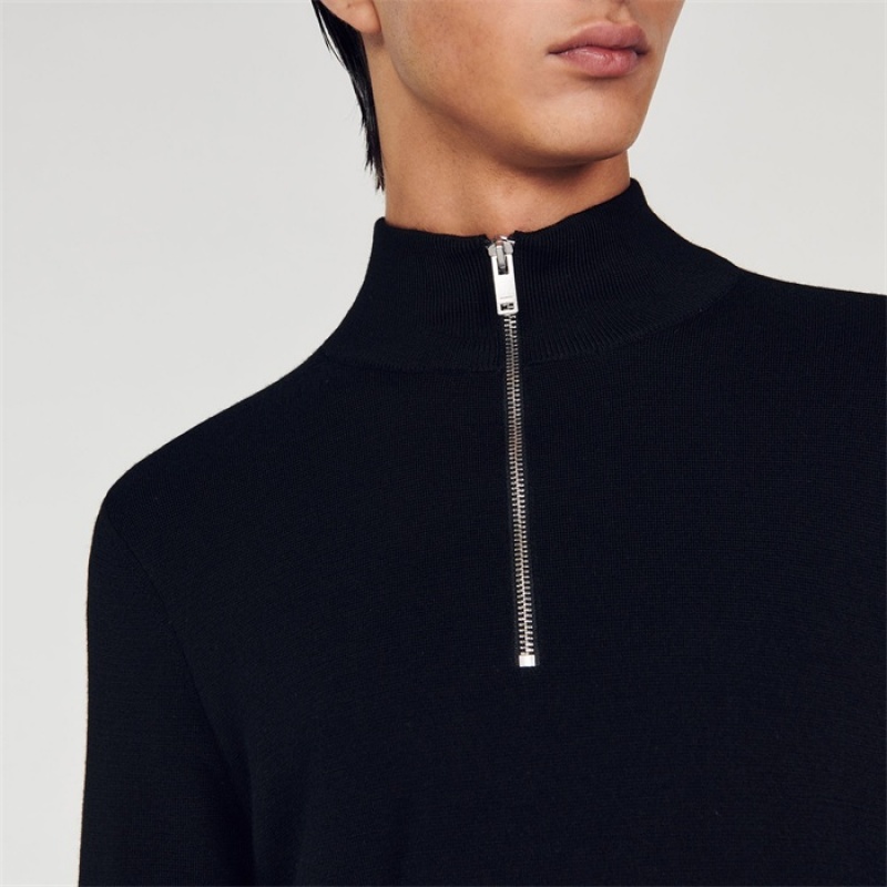 Sandro Half-zip jumper Black | SN-SDO65291