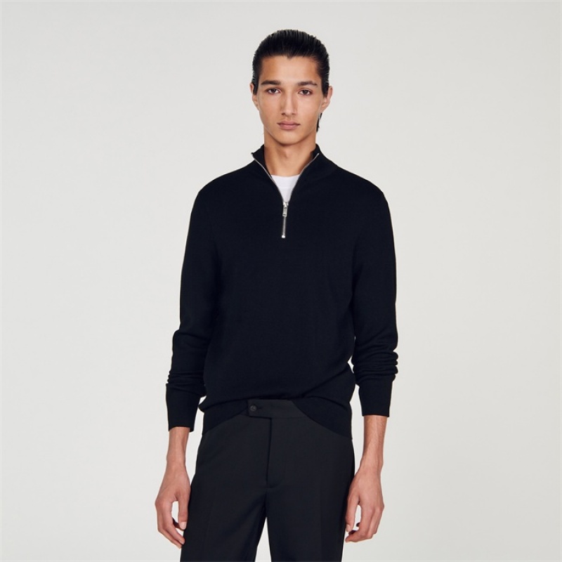 Sandro Half-zip jumper Black | SN-SDO65291