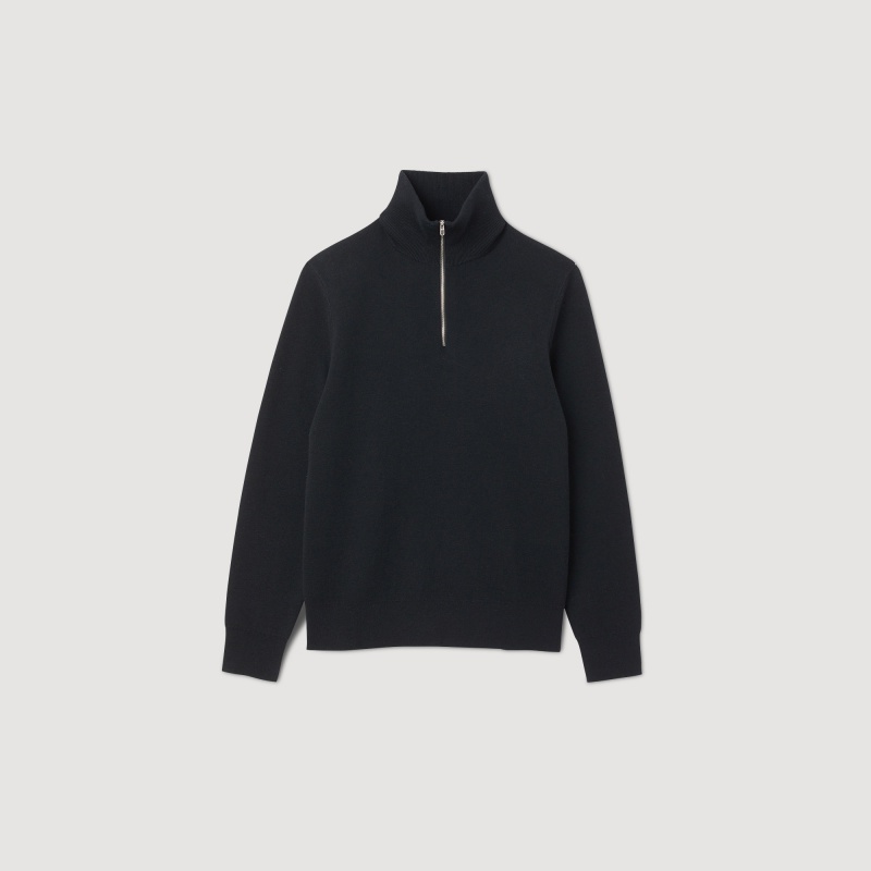 Sandro Half-zip jumper Black | SN-SDO65291