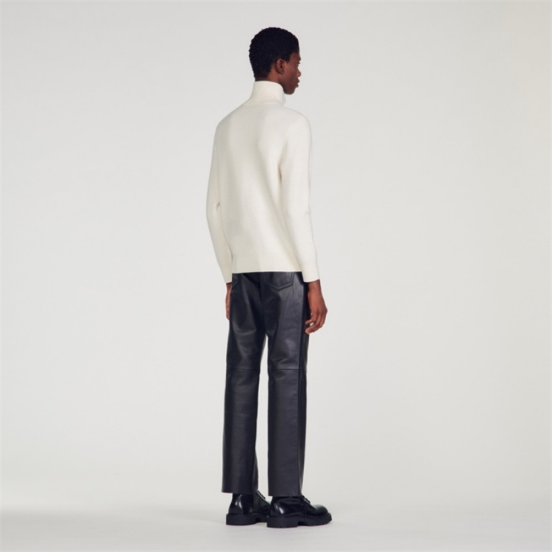 Sandro Half-zip jumper Ecru | SN-SDO65292