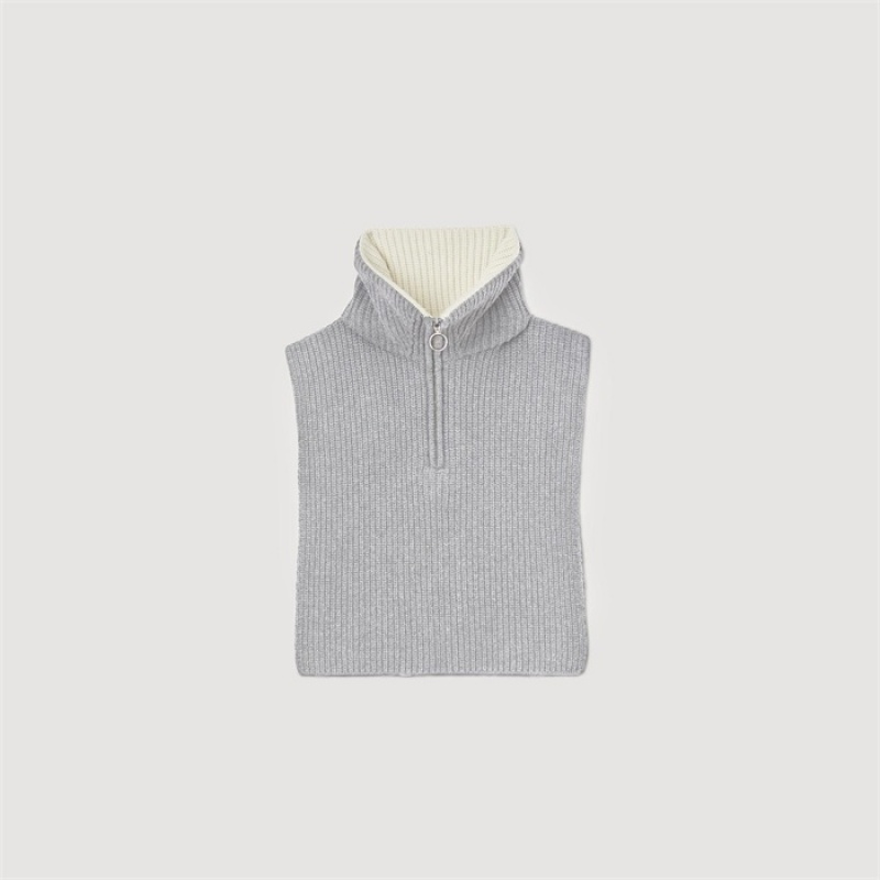 Sandro Half-zip scarf Grey | SN-SDO65010