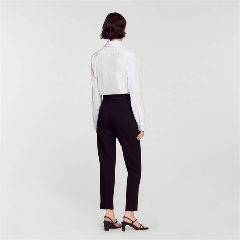 Sandro High-waisted classic pants Black | SN-SDO64785