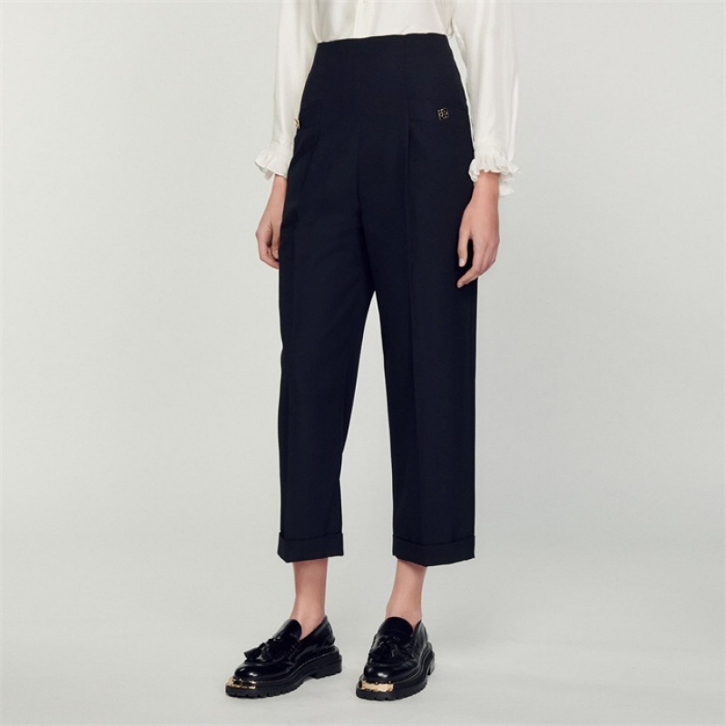 Sandro High-waisted pants Black | SN-SDO64790