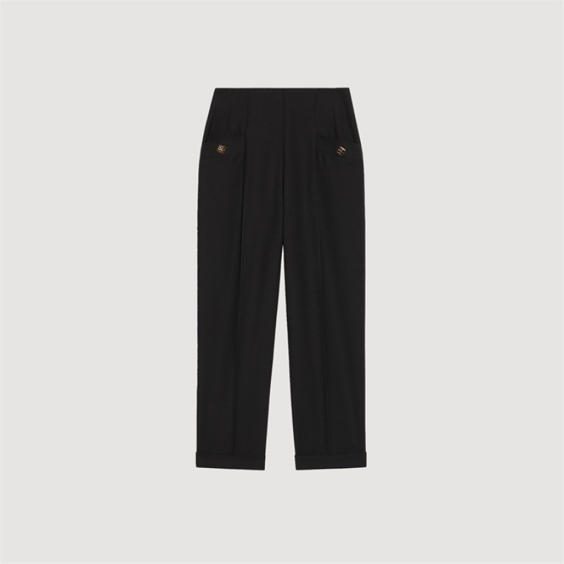 Sandro High-waisted pants Black | SN-SDO64790