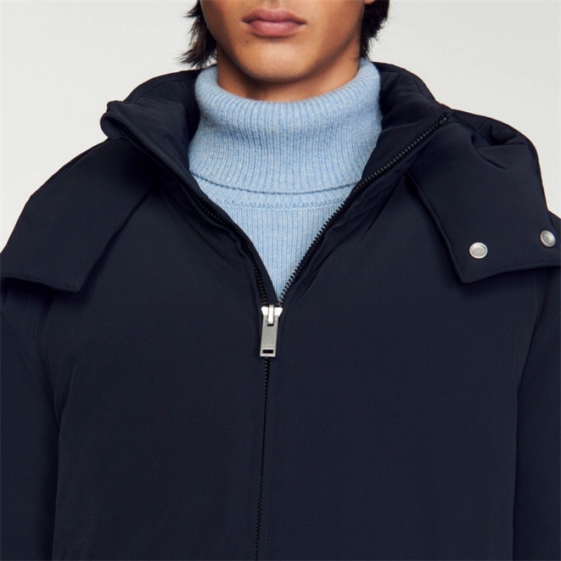 Sandro Hooded jacket Navy Blue | SN-SDO65166