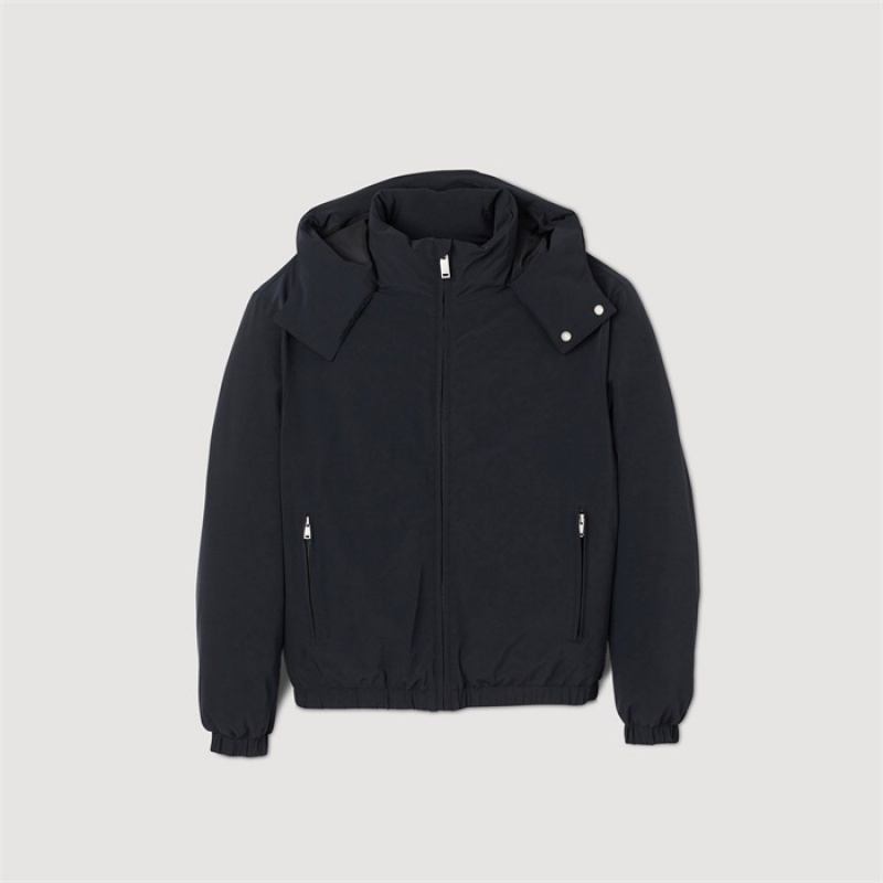 Sandro Hooded jacket Navy Blue | SN-SDO65166