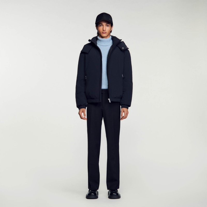 Sandro Hooded jacket Navy Blue | SN-SDO65166