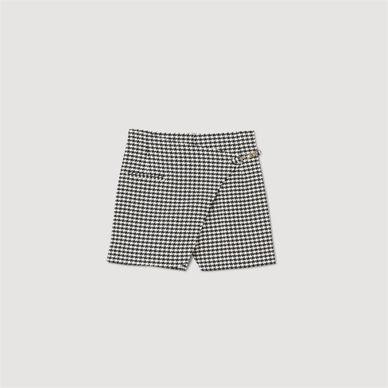 Sandro Houndstooth shorts Black / White | SN-SDO64768