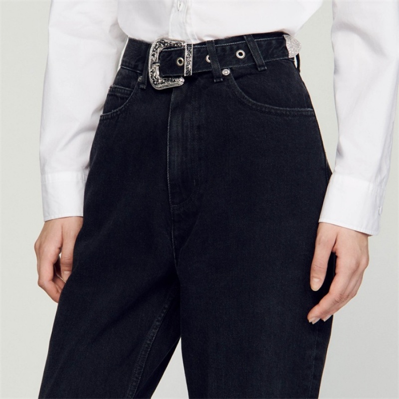 Sandro Jeans with western belt Black | SN-SDO64832