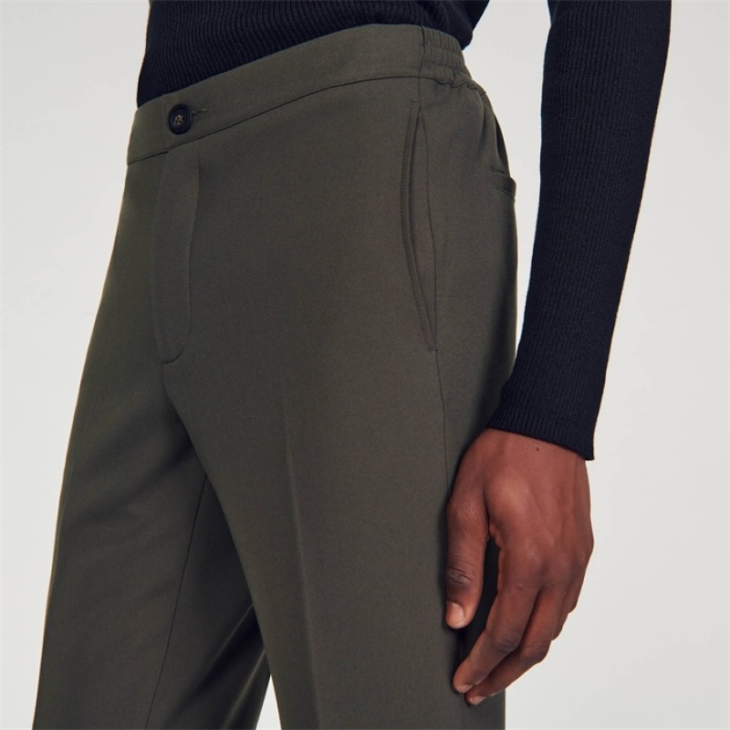 Sandro Jersey pants Olive Green | SN-SDO65345