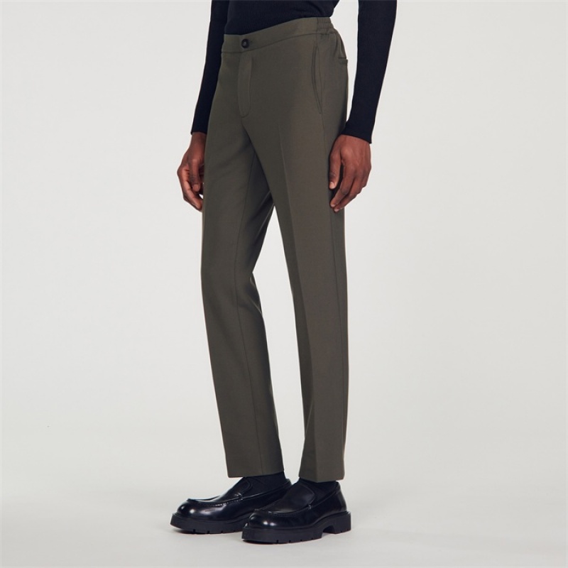 Sandro Jersey pants Olive Green | SN-SDO65345