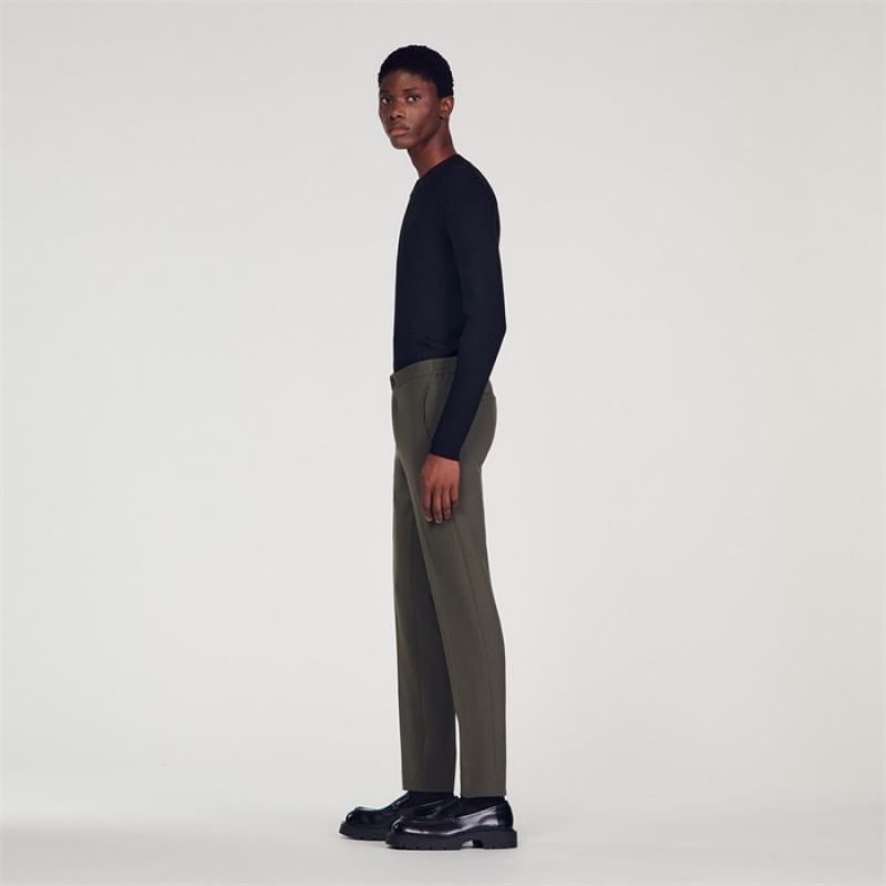 Sandro Jersey pants Olive Green | SN-SDO65345