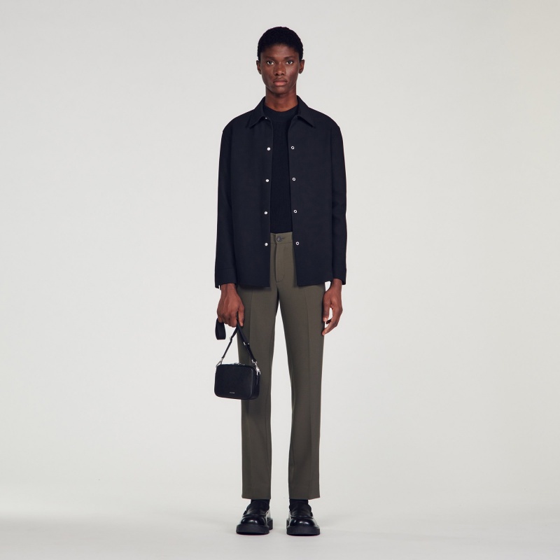 Sandro Jersey pants Olive Green | SN-SDO65345