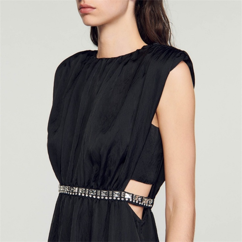 Sandro Jewelry-style maxi dress Black | SN-SDO64211