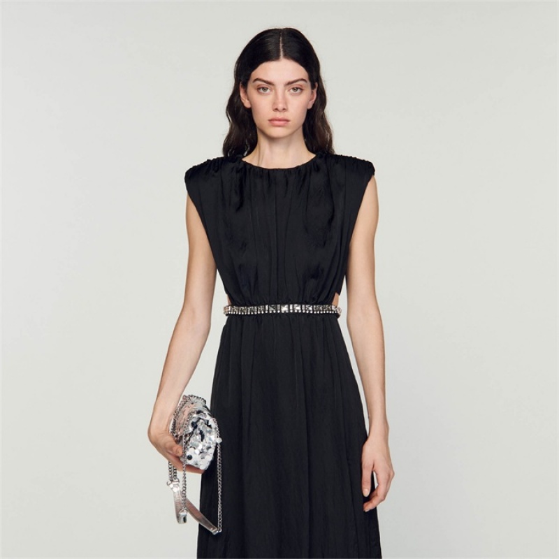 Sandro Jewelry-style maxi dress Black | SN-SDO64211