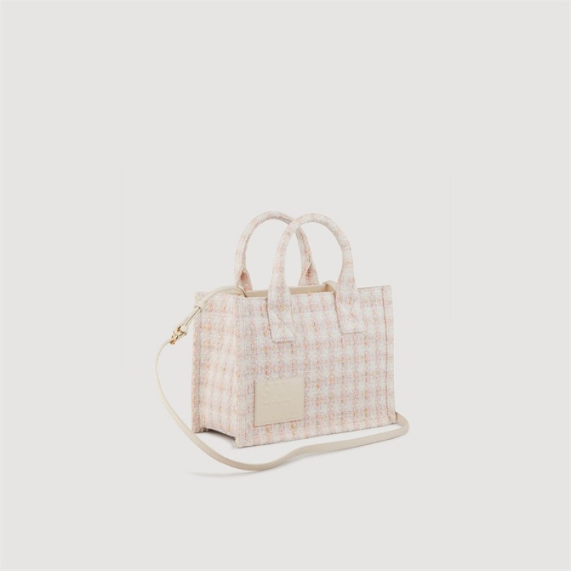 Sandro Kasbah small tweed tote bag Light Pink | SN-SDO64909