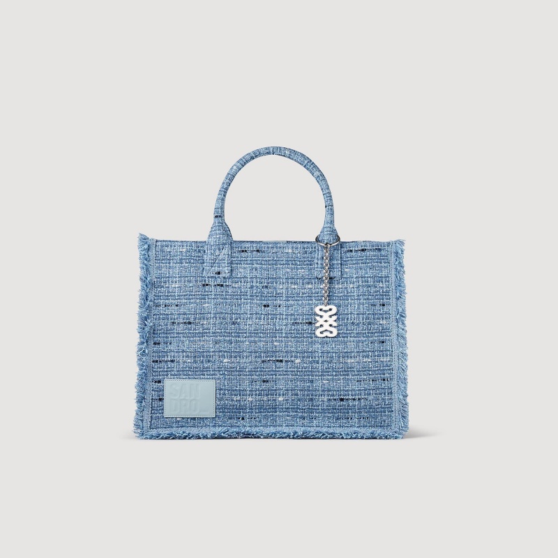 Sandro Kasbah tweed tote bag Blue | SN-SDO64912