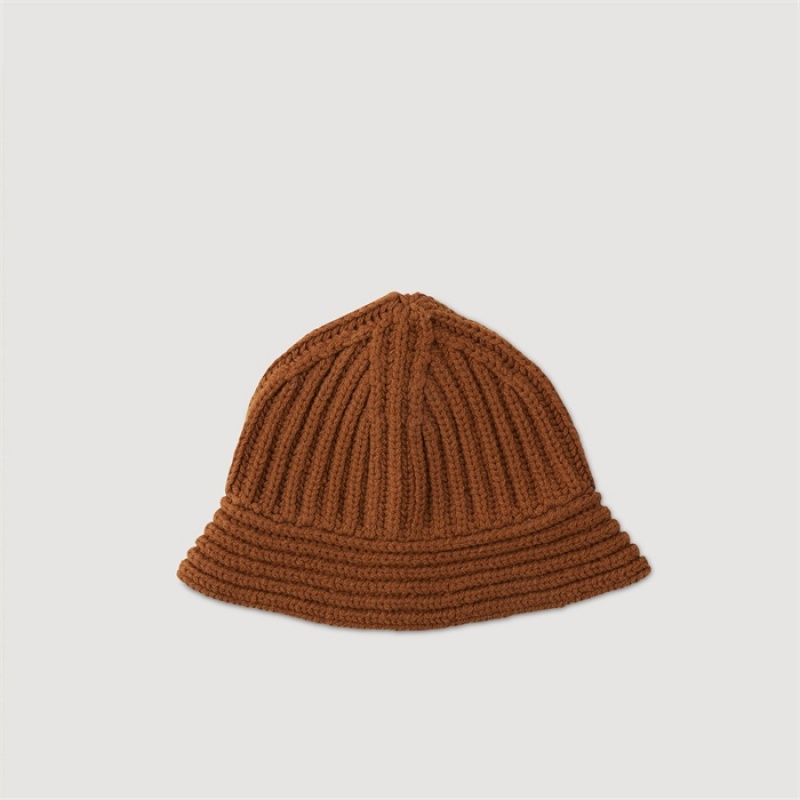 Sandro Knit bucket hat Brown | SN-SDO65440